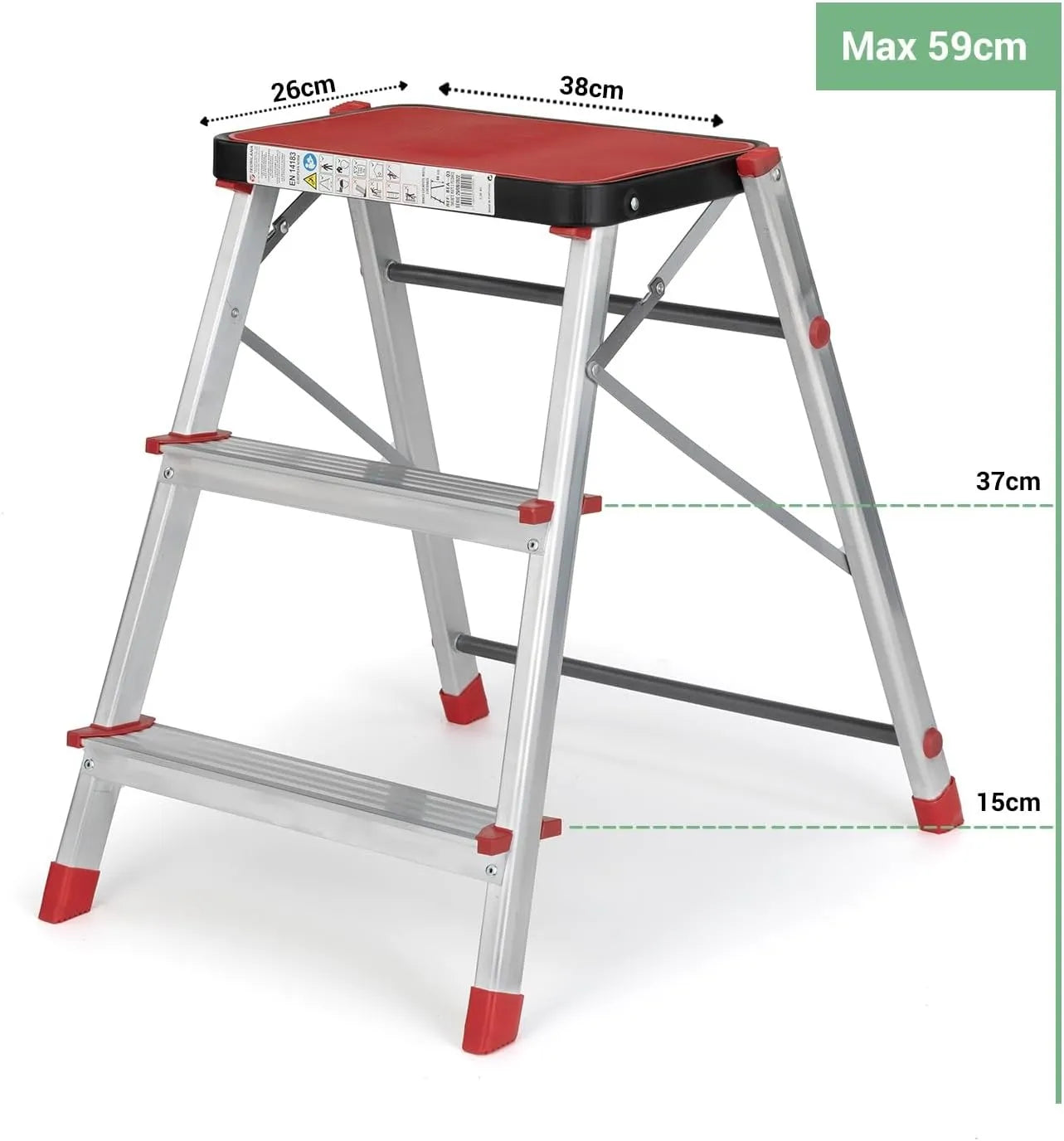 Escabeau 3 marches Échelle en Aluminium, escalier Pliable Marche Pied - SQES