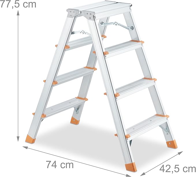 Escabeau Pliable en Aluminium Double Marches 4+4 ACEM - SQES
