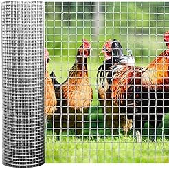 Grillage de cage à Poules Galvanisé Rouleau de 10 mètres – Maille 25x25 pour Jardin - SQES