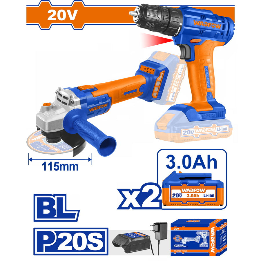 Kit Meuleuse d'Angle + Vissuse Sans Fil 20V –