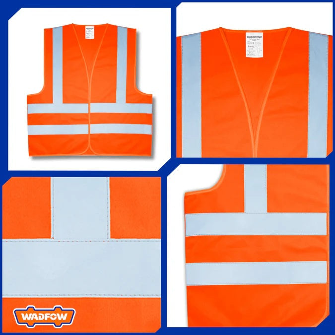 Gilet Haute Visibilité - Bande Réfléchissante 5 cm - Sécurité & Confort - XL - SQES