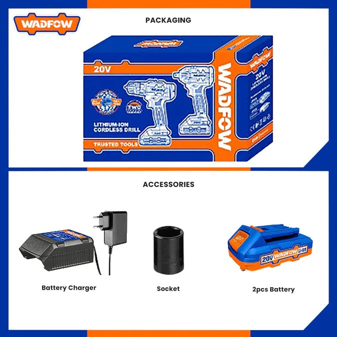 Kit Visseuse & Clé à Chocs Sans Fil 20V – WADFOW WCK2017