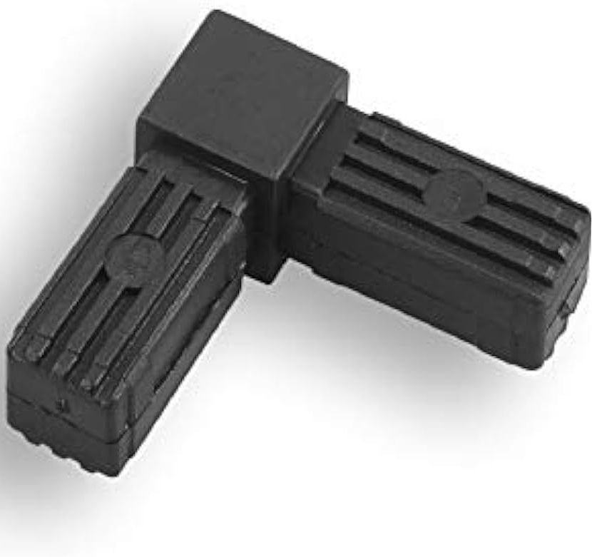 Connecteur de tube carrée 25mm 2 voies Noir - Lot 12pcs - SQES