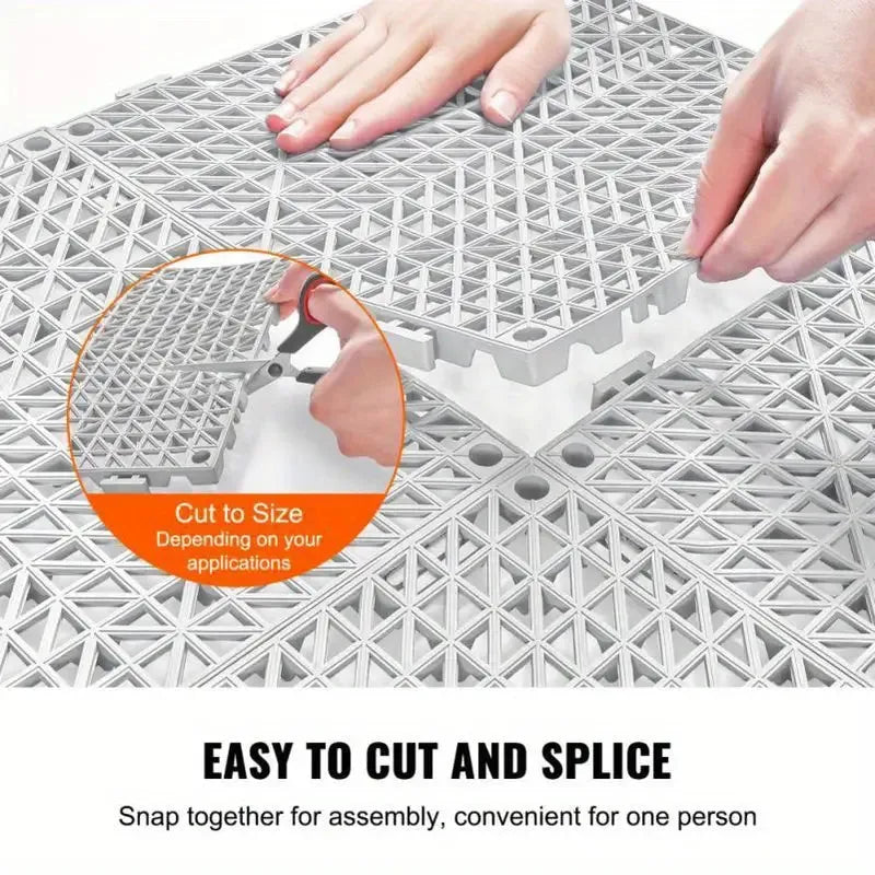 Caillebotis Rigide antidérapant - Carreaux de Drainage en PVC 30x30cm - SQES