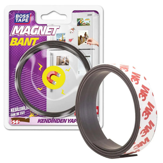 BOSS TAPE 3M Bande adhésif magnétique autocollante 20mmx1mt - SQES