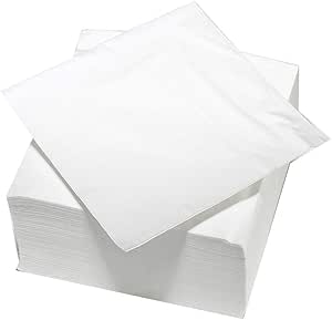 80 Serviettes blanches en papier - Petits et individuels - 14 x 14 cm Pliés - Serviettes de table - SQES