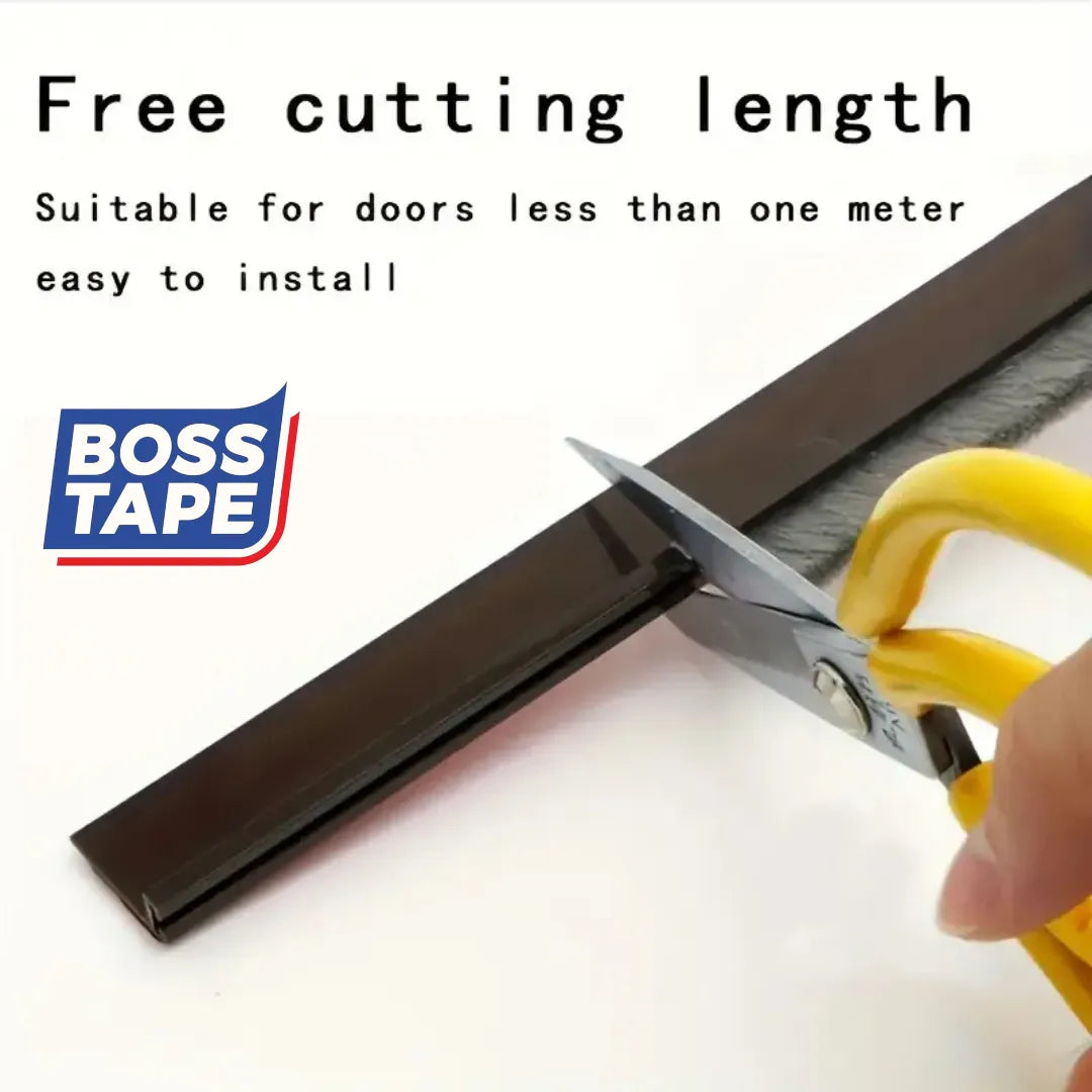 BOSS TAPE Boudin de Porte MARRON, Baguette à brosse en PVC Adhésive - SQES