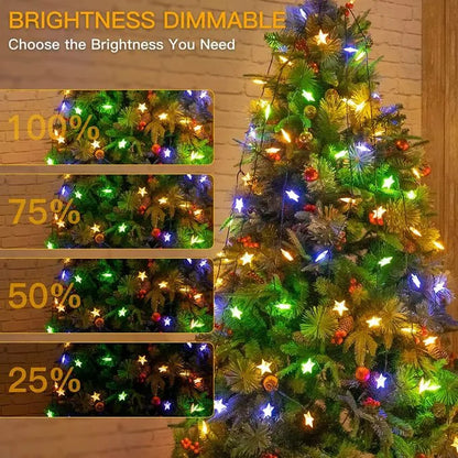 Guirlande lumineuse étoile à 3 piles, 2 m, LED, RGB - SQES