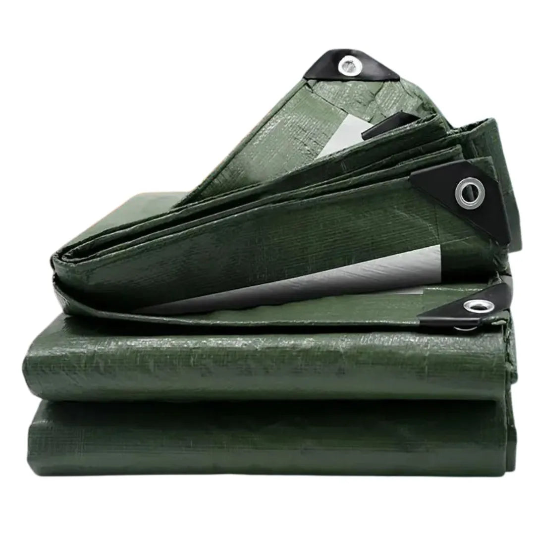 Bache vert de protection Multiusages, Imperméable avec Œillets, Pour Voitures, Bateaux, Meubles de Jardin, ,Bois, Piscines, Camping ... PVC غطاء من القماش المشمع مقاوم للماء - SQES