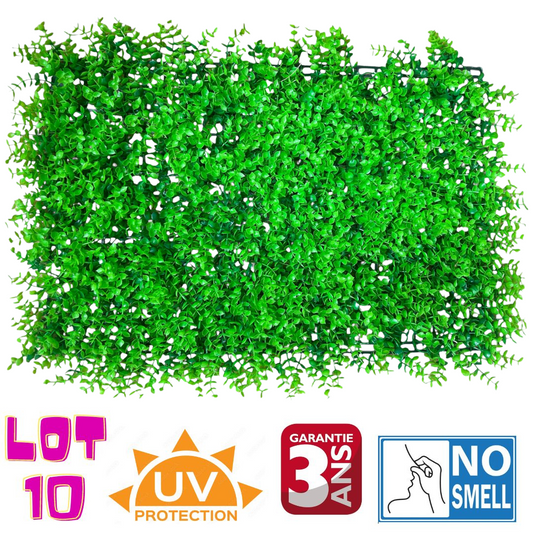 Lot de 10 Panneaux décoratif 3D ALASKA - Mur végétal artificiel - 60*40cm - SQES