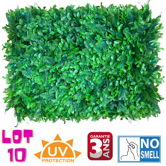 Lot de 10 Panneaux décoratif 3D NEVADA - Mur végétal artificiel - 60*40cm - SQES