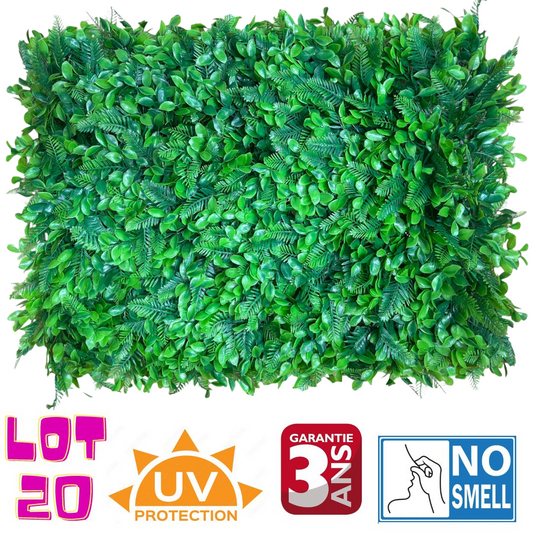 Lot de 20 Panneaux décoratif 3D NEVADA - Mur végétal artificiel - 60*40cm - SQES