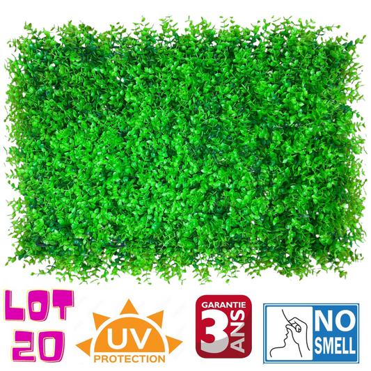 Lot de 20 Panneaux décoratif 3D VIRGINIA - Mur végétal artificiel - 60*40cm - SQES