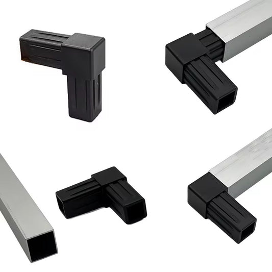 Connecteur de tube carrée 25mm 2 voies Noir - Lot 12pcs - SQES