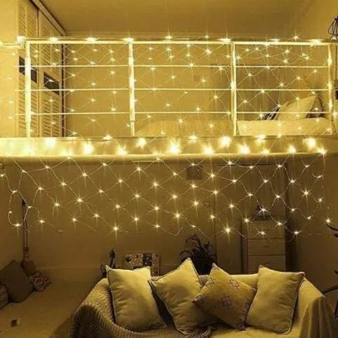 Filet lumineuse 240 LED - Guirlande - 3Mx3M - Jaune - SQES