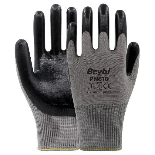 Gants de travail - Gants DEMI NITRIL - NOIR - SQES