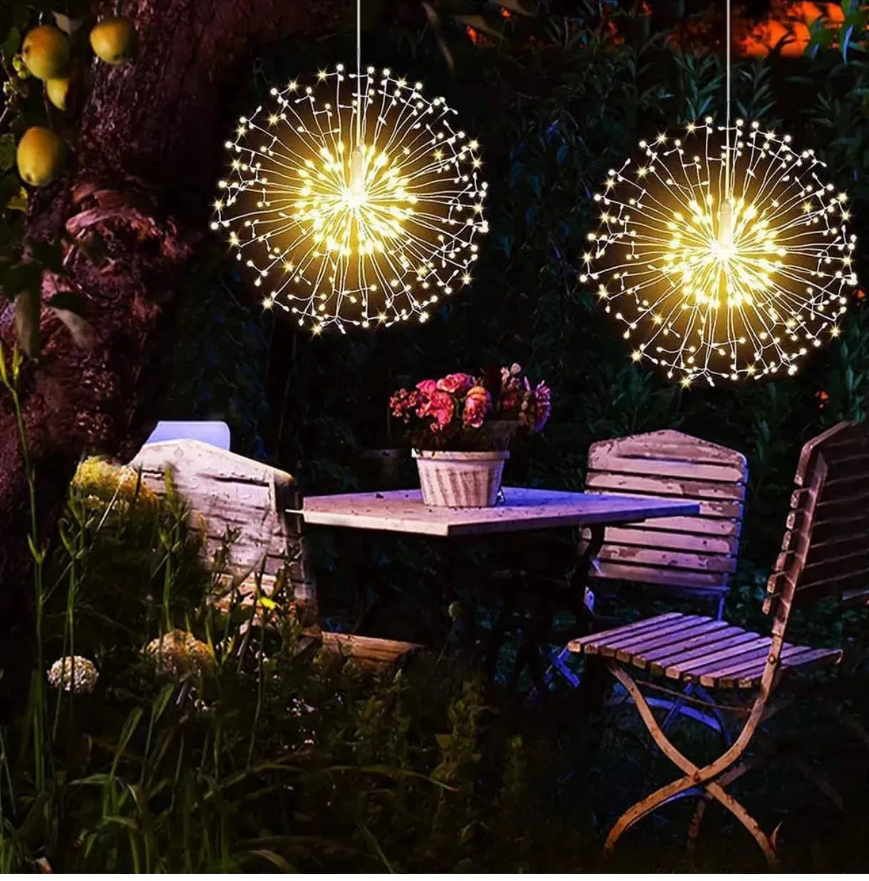 Lot 3 feux d'artifice suspendus Guirlande lumineuse LED pour fêtes et extérieur - SQES
