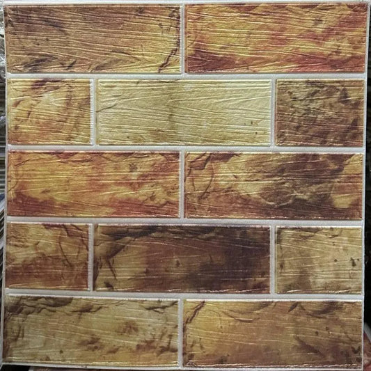 Lot de 10 Panneaux Mural Adhésif - Imitation pierre naturelle 3D - 35*35*0.8 cm (N°04) - SQES