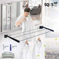 Sèche Linge Mural et Pliable - Etendoir a corde rabattable avec Corde à Linge Gratuit - SQES