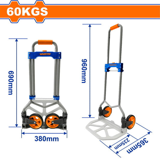 Diable Pliable en aluminium - 2 roue – Capacité 60 kg - SQES