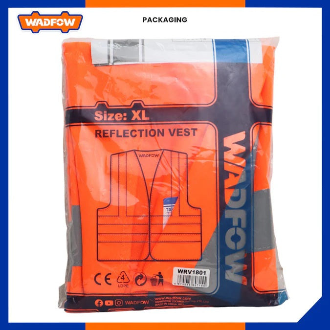 Gilet Haute Visibilité - Bande Réfléchissante 5 cm - Sécurité & Confort - XL - SQES