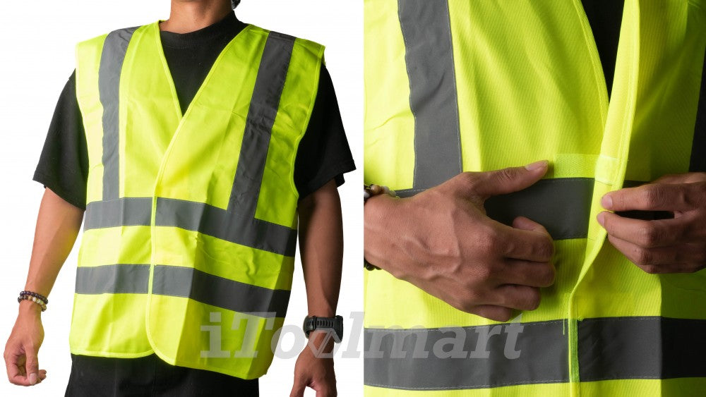 Gilet Haute Visibilité - Bande Réfléchissante 5 cm - Sécurité & Confort - XL - SQES
