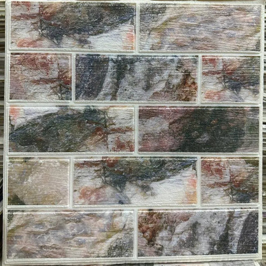 Lot de 10 Panneaux Mural Adhésif - Imitation pierre naturelle 3D - 35*35*0.8 cm (N°06) - SQES