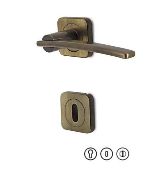 Poignée de Porte avec Rosace – Quadro - Bronze - SQES