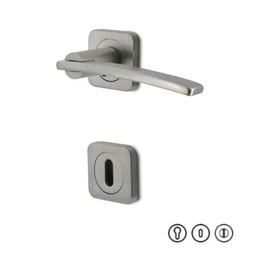 Poignée de Porte avec Rosace – Quadro - Satine - SQES