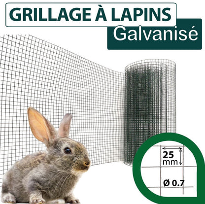 Grillage de Treillis Soudé Galvanisé 300x100cm – Maille 25x25 pour Jardin