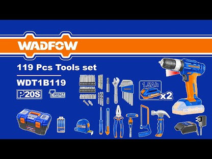 Caisse à Outils Complète 119 pièces avec Perceuse Sans Fil