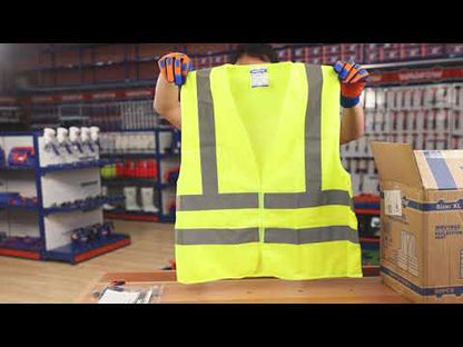 Gilet Haute Visibilité - Bande Réfléchissante 5 cm - Sécurité & Confort - XL